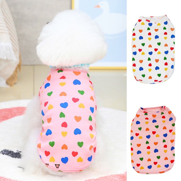 Visland Pet Vest Soft Breathable Cute Cat Puppy Spring Summer Love Heart Costume for Party