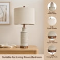 thumbnail image 3 of Oneach 24.5" 3-Way Farmhouse Table Lamp Set of 2 for Living Room Bedroom Resin Bedside Nightstands Lamps, 3 of 12
