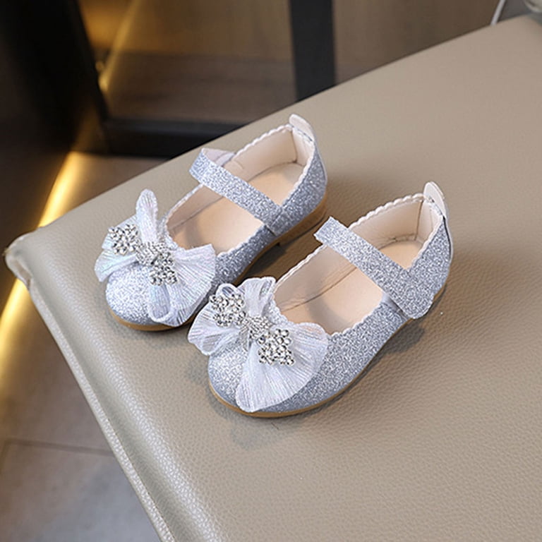 Zanarzt Little Girls Dress Shoes Girls Dress Shoes Toddler Flower Girl Low  Heels Mary Jane Flat for School Wedding(Little/Big Kid) Silver,US 8 -  Walmart.com