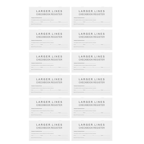 12 Uds. Registros de cheques para chequera Personal, libro de registros para cuenta corriente comercial, cuenta de ahorro bancaria
