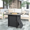 thumbnail image 2 of 2-in-1 Propane Fire Pit Table, Outdoor Table with Fire Pit, 30" 40,000 BTU Auto-Ignition Gas Fire Pit Table with Lid and Lava Rock, Square Fire Table with Rattan Exterior for Yard Patio Garden, K2962, 2 of 11