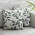 thumbnail image 3 of Nawypu  Leaf Jacquard Throw Pillow Covers  Decorative Blue Grey Leaf Pillowcases Cushion Covers for Couch Sofa, 3 of 5