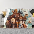 thumbnail image 1 of Balery Animal Filled Noahs Ark Manta de Franela con Dibujo, Lujo Ultra Suave y Cálido, Antipelusa y Resistente a las Arrugas para Cama, Sofá, Camping -40"x30", 1 of 6