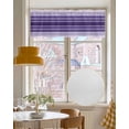 thumbnail image 4 of Purple Ombre Stripe Kitchen Valances for Windows Farmhouse Linen Window Valance Curtain for Living Room Window Treatment Farmhouse Striped Gradient Valance Rod Pocket Topper Drape, 60 x 18 Inch, 4 of 6