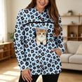 thumbnail image 2 of Sweatshirt For Women Pet Pouch Leopard Print Hoodie Long Sleeve Cuddle Pouch Dog Carrier Hoodie With Pet Pocket Light Blue 3Xl, 2 of 7