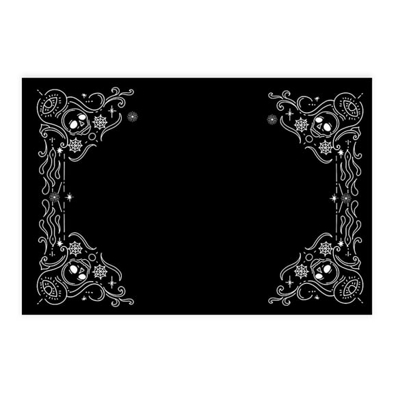 Koyal Wholesale Halloween Placemats, Vintage Ornate Frame Disposable Cardstock Paper Table Mats for Dining, 8-Pk