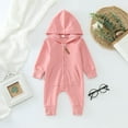 thumbnail image 2 of WUXIAN Toddler Girls Boys Winter Long Sleeve Jumpsuit Hooded Solid Color Outwear Children Clothes Infants Baby Versatile Dailywear, 2 of 5