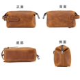 thumbnail image 3 of Sac à Main Rétro en Cuir pour Hommes, Sac de Toilette en Cuir Véritable, Sac Cosmétique à Main en Cuir crazy horse, Sac à Main pour Hommes, Grande Capacité de Rangement, 3 of 5