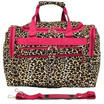 World Traveler Leopard 16-inch Carry-On Duffel Bag - Pink Trim Leopard