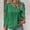 A Green, variant on Women Plain Long Sleeve V‑Neck Top Lace Trim Puff Shoulder Casual Daily Shirt A Green S