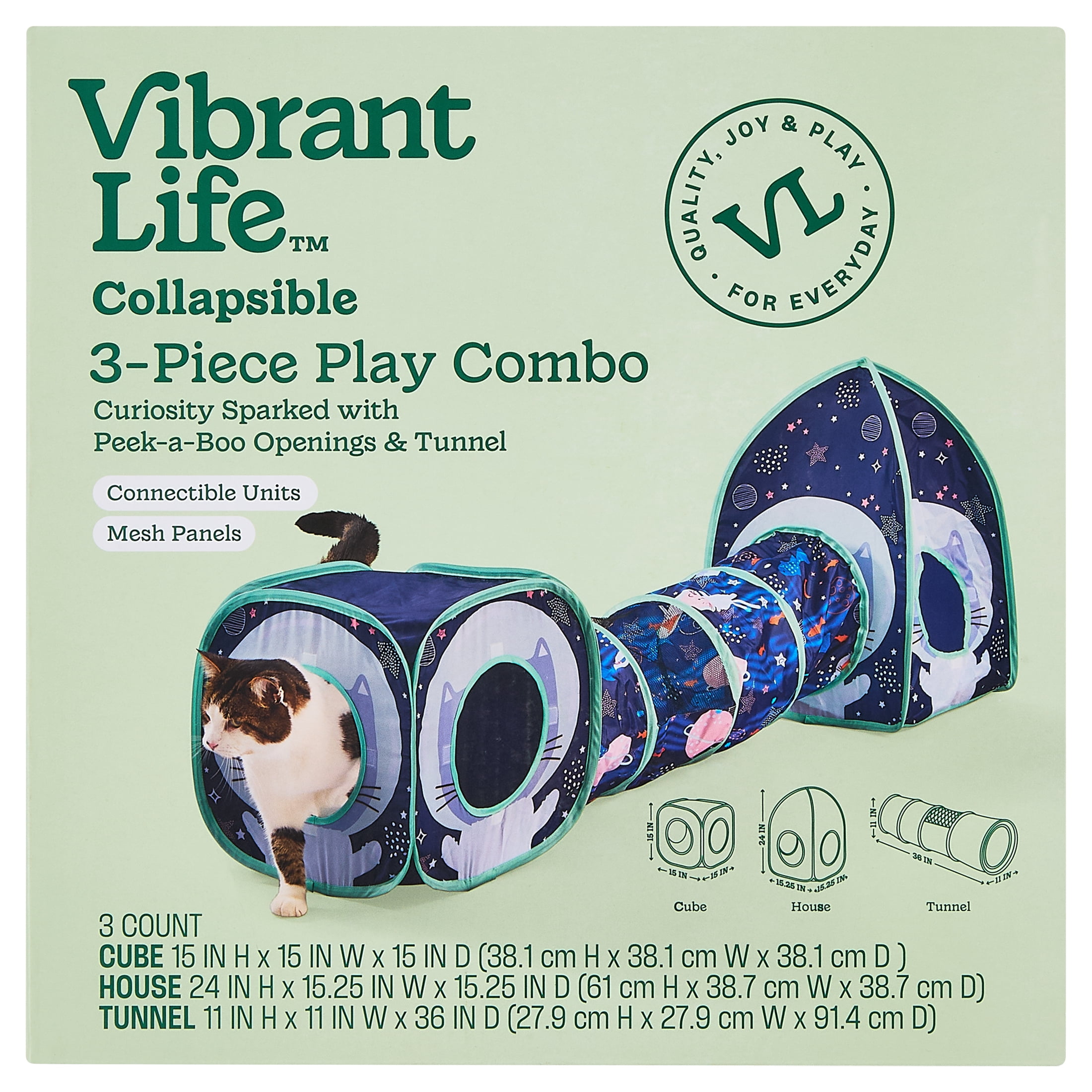 Vibrant Life 3-Piece Collapsible Space Play Combo, Multicolor