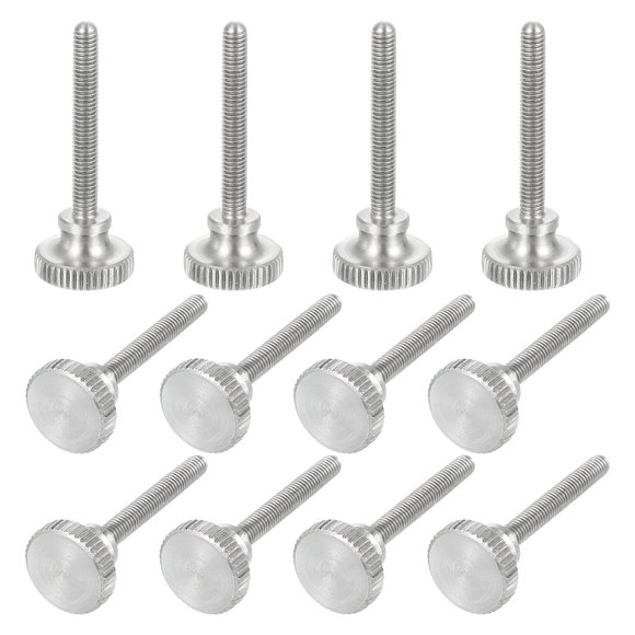 Uxcell M3x25mm Knurled Thumb Screws, 304 Stainless Steel Diamond Head Thumb Screws Metric Knurled Head Bolts with Shoulder Grip Knobs Hand Tighten Thread Fasteners, 11mm Dia. 12 Pcs