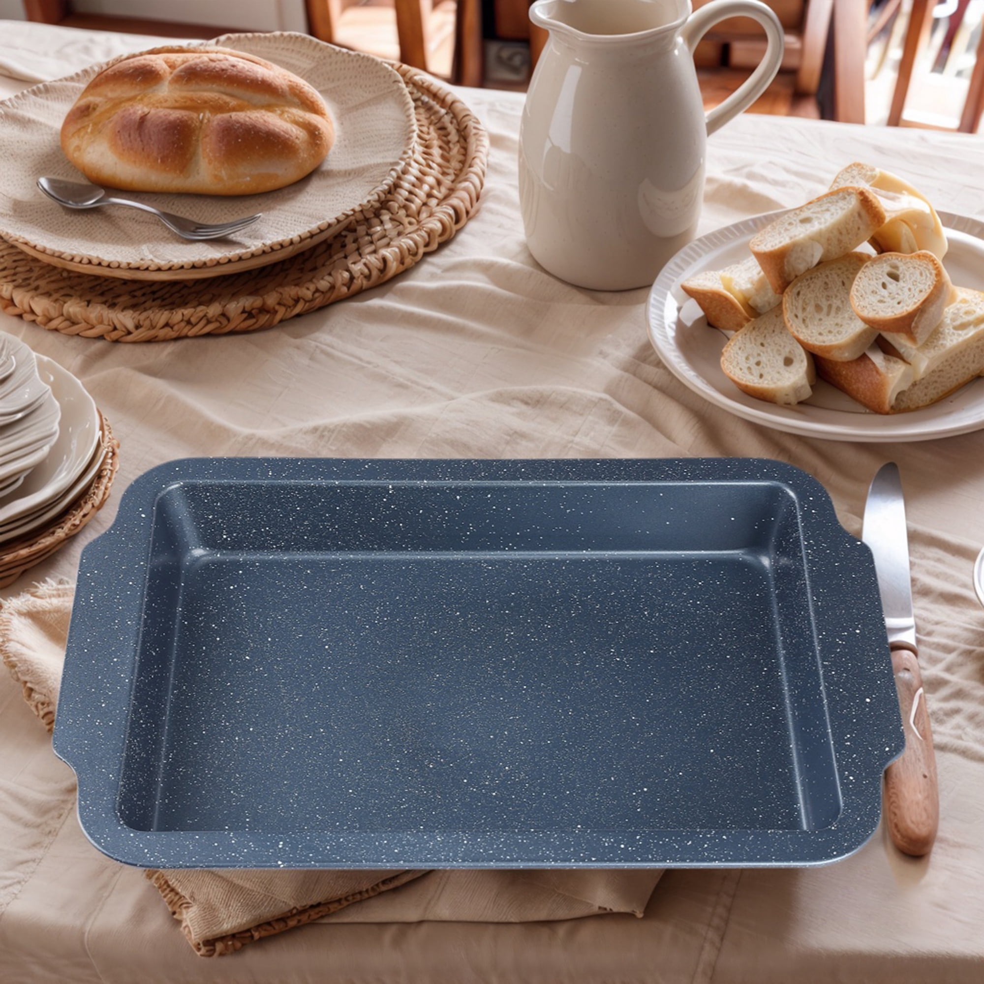 REGALWOVEN 3 Pcs Baking Sheet Pan, Cookie Sheets for Oven Cooking, Warp Resistant Nonstick Durable Cake Pan Black 15.7*10.6*2.0