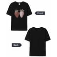 thumbnail image 6 of T Shirts for Women Short Sleeve Cotton Crewneck T-Shirt, Vintage Fruit Strawberry Tee Tops Casual Basic T-Shirts, XS-5XL Black S, 6 of 7