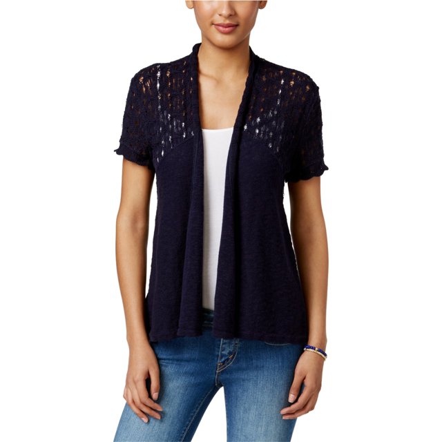 Suéter tipo Cárdigan Style & Co. para mujer Algodón Textura Azul XS