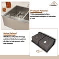 thumbnail image 4 of CASAINC 33 in. Farmhouse/Apron-Front Double Bowl 18 Gauge Brushed Stainless Steel Kitchen Sink with Bottom Grid and Strainer, 4 of 9