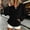 Black, variant on Women's Loose Fit Jacket - Collar Long Sleeve Button-Front Pockets Mock Neck Hip Relaxed Everyday Athletic Sporty