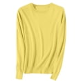 thumbnail image 3 of Inglocry Womens Wool Sweaters Crewneck Long Sleeve Work Business Casual Basic Sweater Tops 2026 Fall Clothes Yellow L, 3 of 5