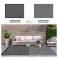 thumbnail image 2 of DEORAB Outdoor Rugs Waterproof Plastic Straw Mat 9'x12' Reversible for RV Patio Deck Beach Black & Gray, 2 of 6