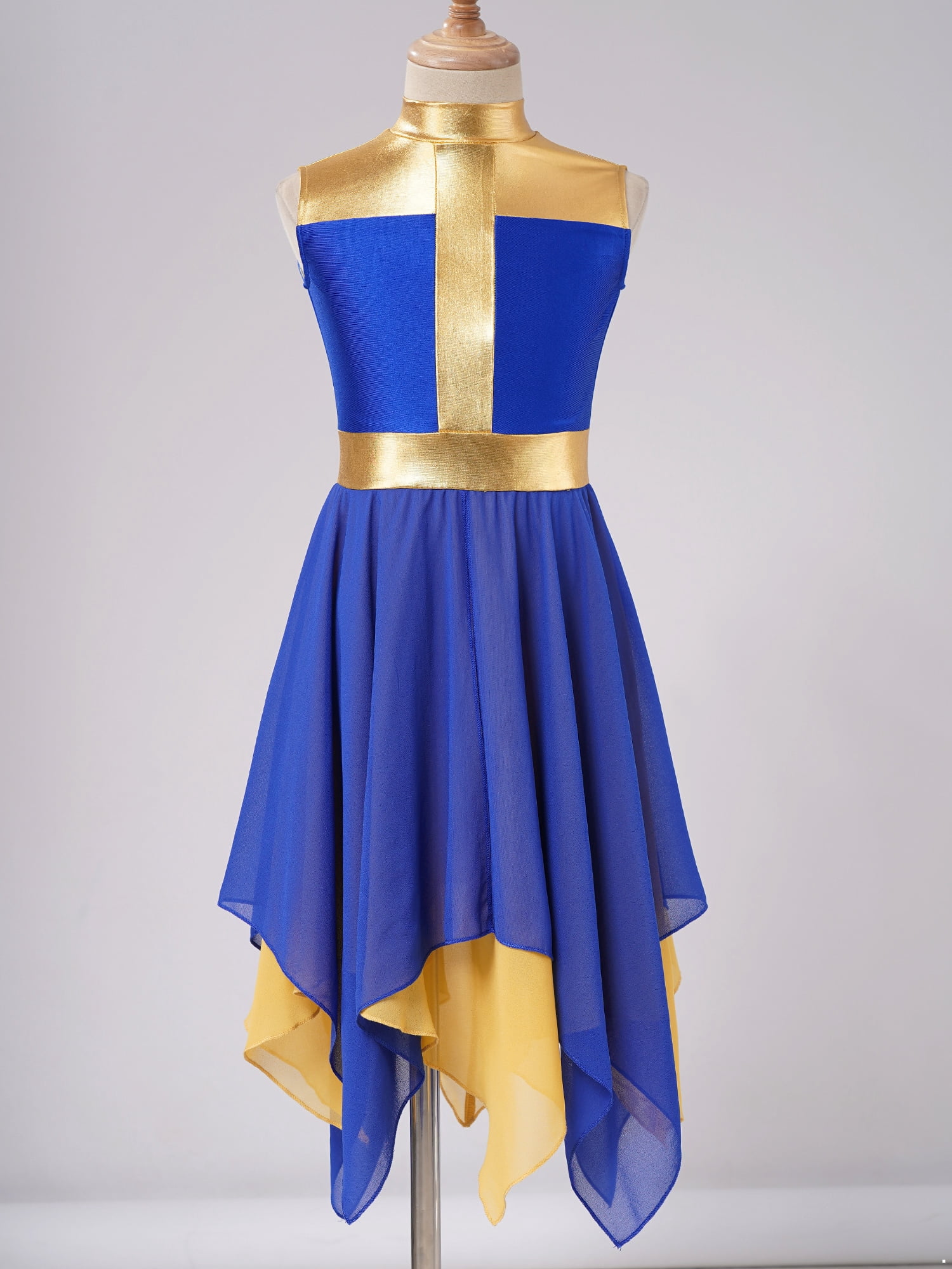 HULIJA Women's Sleeveless Praise Dance Tunic Overlay Liturgical Worship Dance Cover Up Maxi Dress Black Small - View #9