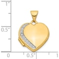 thumbnail image 3 of 14K Yellow Gold Diamond 16mm Heart Locket Pendant (21 X 15.6) Made In China xl751, 3 of 5