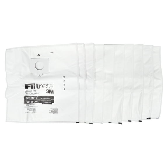 3M Filtrate Kenmore C, Q and 5055 Panasonic C-5 and C18 Synthetic Vacuum Bags 10 Pack