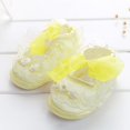 thumbnail image 2 of NOKIO Baby Girls Mary Jane Flats with Bowknot Flowers Princess Wedding Dress Ballet Shoes Non-Slip Toddler First Walkers Newborn Crib Shoes Baby Girls Soft Soled Princess Shoes, 2 of 4