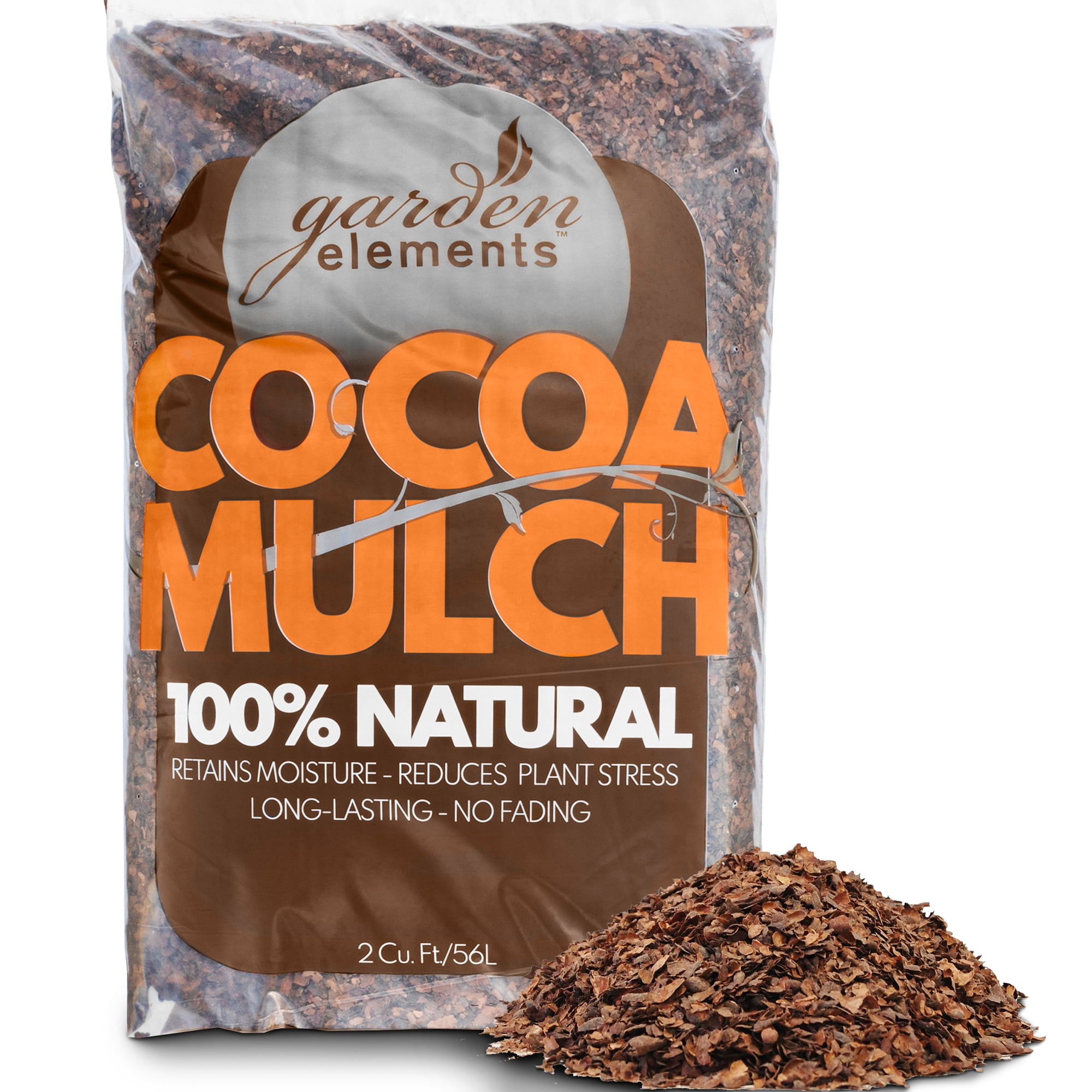 Garden Elements 100 Natural Cocoa Bean Shell Mulch for Gardens, Flower