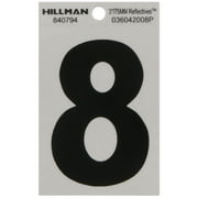 Hillman 840794 3" Black and Silver Reflective Poly-Film Adhesive Number 8