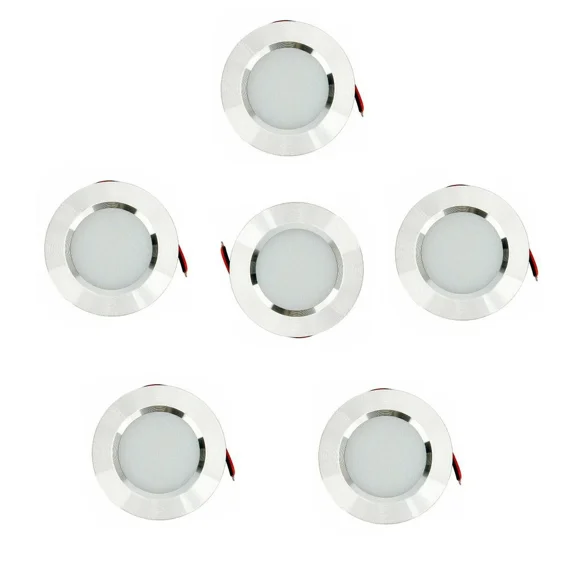 Aniceparthy 6× 12V LED Lights Recessed Ceiling light Cool White 12V For RV Camper Interior 6000K