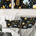 thumbnail image 3 of Designart "Noir Vintage Blossoms" Floral Printed Throw Pillow, 3 of 5