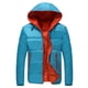 thumbnail image 1 of Abrigos para hombre Abrigo de manga larga Bloque de color Outwear Abrigos cálidos Chaqueta acolchada de invierno Negro Naranja L, 1 of 2