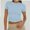 Aqua, variant on Womens Basic Short Sleeve Slim Fit T Shirts Soft Crewneck Crop Tee Summer Cute Gym Fashion Clothes