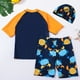 thumbnail image 3 of Odeerbi 2-15 Años Traje de Baño de Entrenamiento Atlético de Dos Piezas Para Niños Con Gorro de Natación Traje de Baño de Verano Para Surfear Lindo Traje de Baño de Playa, 3 of 7