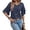 Navy, variant on Womens Graphic T Shirts Summer Solid Color V Neck Tee With Double Layer Flared Mid Sleeves Loose Fit Tshirts Tops