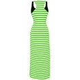 thumbnail image 2 of Peach Couture Racerback Summer Maxi Dress Striped Solid Sundress Lime White S, 2 of 2