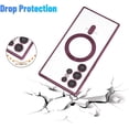 thumbnail image 6 of Magnetic for Samsung Galaxy S23 Ultra Case,Electroplated Clear Slim Samsung S23 Ultra Phone Case with Camera Protection,Shockproof Samsung S23 Ultra Case Compatible with MagSafe, Red Edge, 6 of 13