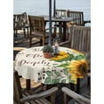thumbnail image 2 of Outdoor Tablecloths with Umbrella Hole & Zipper, Yellow Sunflower Round Tablecloth 54 Inch, Summer Botanical Elegant Pastoral Floral Waterproof Table Cloth, Patio/Pool/Picnic Table Covers, 2 of 8