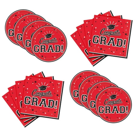 Party City In Chandler Party City Congrats Grad Graduation Dessert Supplies for 18 Guests, Small Paper Plates and Napkins for Easy Cleanup ()