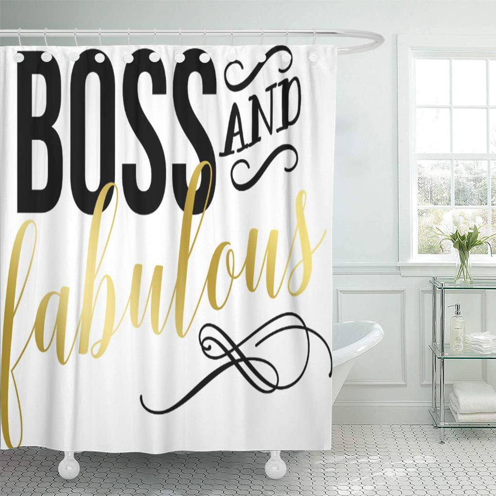 CYNLON Slogan Boss Fabulous Gold Funny Humor Novelty Bathroom Decor