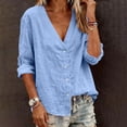 thumbnail image 5 of Women's Solid Color Loose Fit V-Neck Casual Cardigan Sweater Top, 5 of 6
