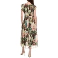 thumbnail image 2 of Adrianna Papell womens  Flutter Sleeve High-Low Midi Wrap Dress, 10, Brown, 2 of 3