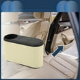 thumbnail image 2 of Unique Bargains Car Trash Can with Cup Holder Hanging Front Rear Seats Trash Bin Beige 1 Pcs, 2 of 6