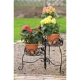 thumbnail image 3 of Products 3-Tiered Folding Scroll and Plant Stand Black with Brushed Bronze Leaves, 3 of 5