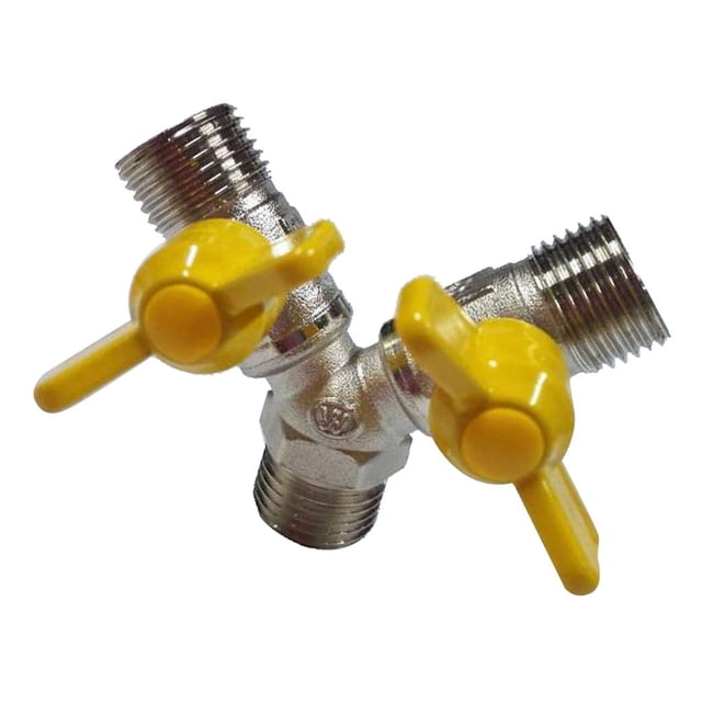 20mm 2 Vías Válvula De Tubería De Gas De Latón Conector De Gas Rosca Tipo 1 Gloria Conector de manguera de gas