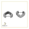 thumbnail image 7 of BEBERLINI CZ Heart Shaped Silver Cubic Zirconia Huggies Hoop Earrings Ear Piercing Cuffs Fashion Women Jewelry 5.5 mm, 7 of 7