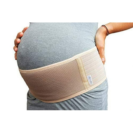 JILL & JOEY Maternity Belt for Back and Belly Support to Soothe Pregnancy and Pelvic Pain - Breathable Band, Adjustable Size, Beige