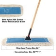 thumbnail image 5 of MATTHEW CLEANING 36'' Industrial Strength Cotton Dust Mop Refill Washable Replacement Heads For Residential & Commercial Use Fit Standard Dust Mop Frames, Hardwood, Concrete Floors Blue&White 6 Pack, 5 of 7