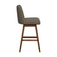 thumbnail image 4 of Amalie Swivel Bar or Counter Stool in Brown Oak Wood Finish with Taupe Boucle Fabric, 4 of 7