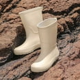 thumbnail image 2 of Daznico Women's Rain Boots Mid Tube Solid Color Rain Shoes Thick Rainproof Non Rain Boots,Size 8, 2 of 5